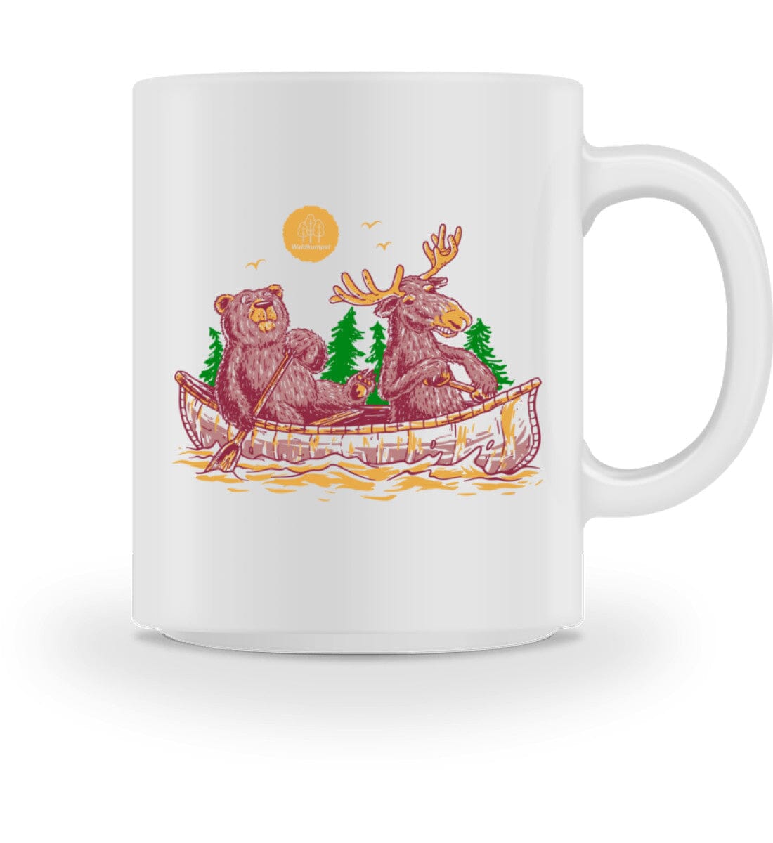 Bär und Elch im Kanu - Tasse