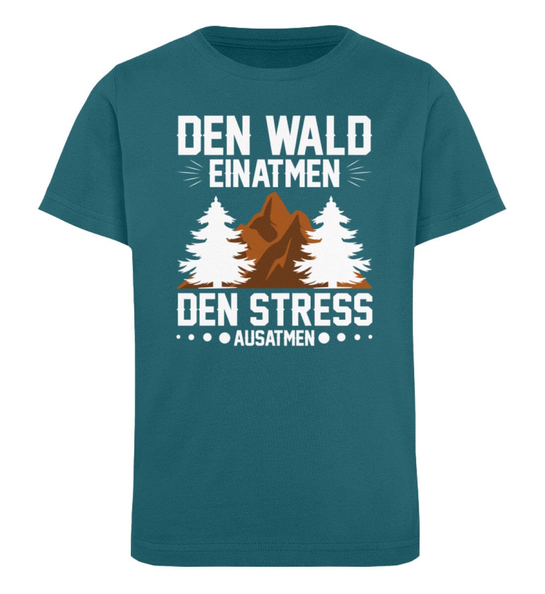 Wald einatmen und Stress ausatmen - Kinder Bio Shirt Ocean Depth 12/14 (152/164)