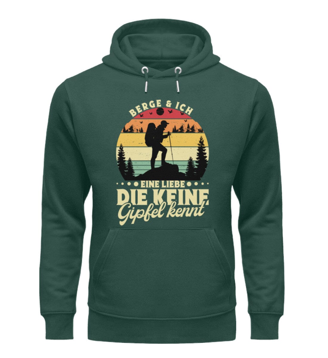 Berge und ich eine liebe die keine Gipfel kennt - Unisex Premium Bio Hoodie Glazed Green S