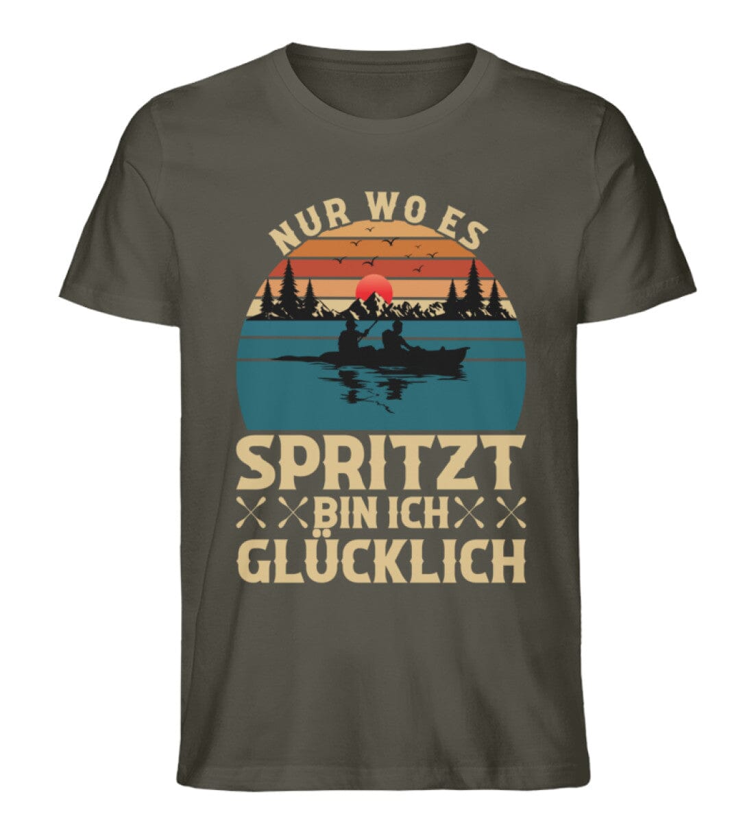 Nur wo es spritzt bin ich glücklich - Unisex Premium Bio Shirt Khaki S