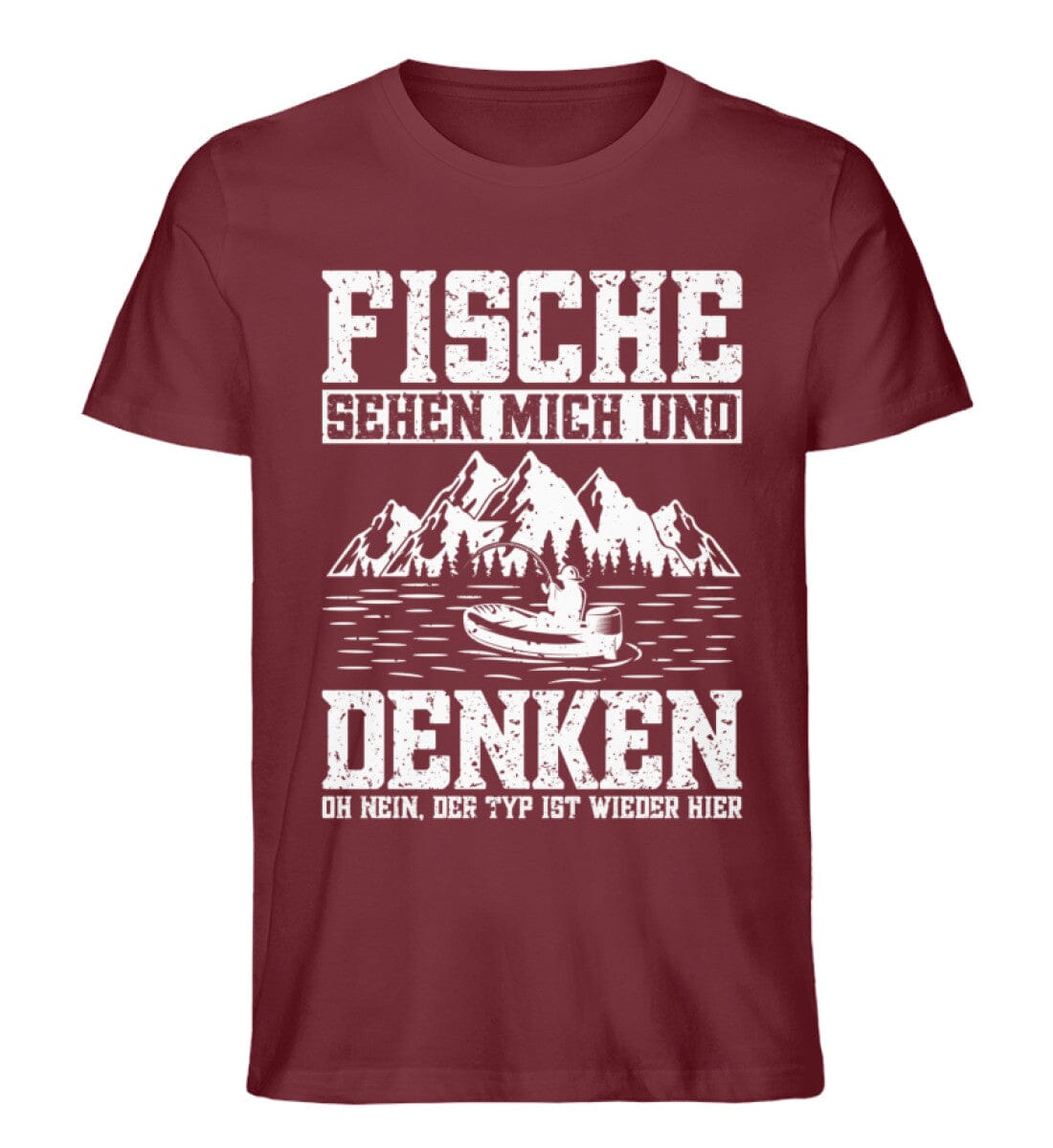 Fische denken nein der Typ ist wieder hier - Unisex Premium Bio Shirt Burgundy S