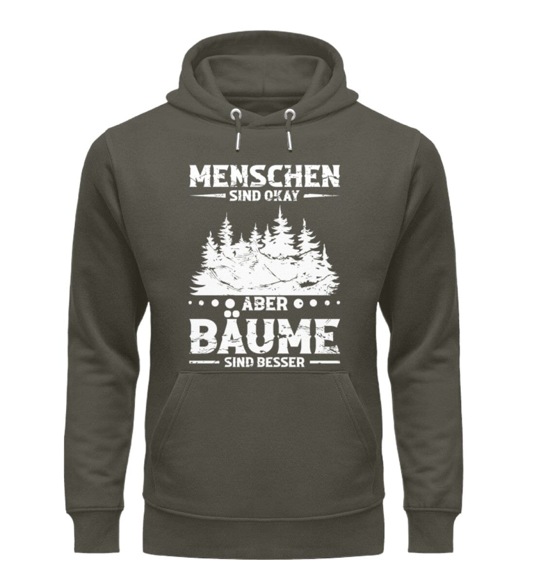 Menschen sind okay aber Bäume sind besser - Unisex Premium Bio Hoodie Khaki XS