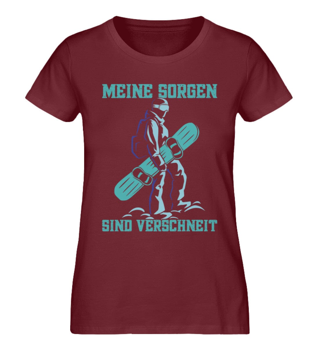 Meine Sorgen sind verschneit Snowboard - Damen Premium Organic Shirt Burgundy XS