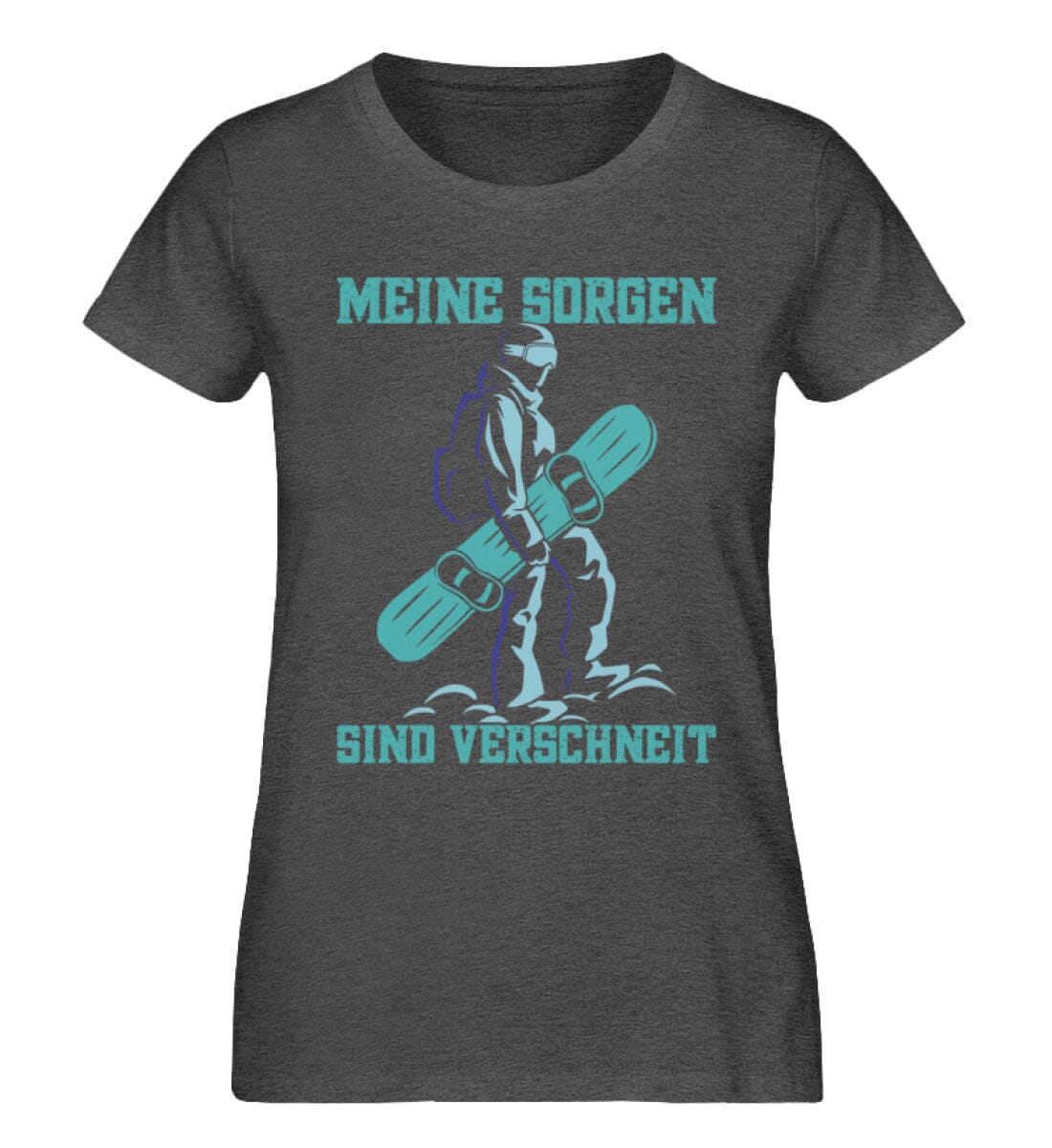 Meine Sorgen sind verschneit Snowboard - Damen Premium Organic Shirt Dark Heather Grey XS