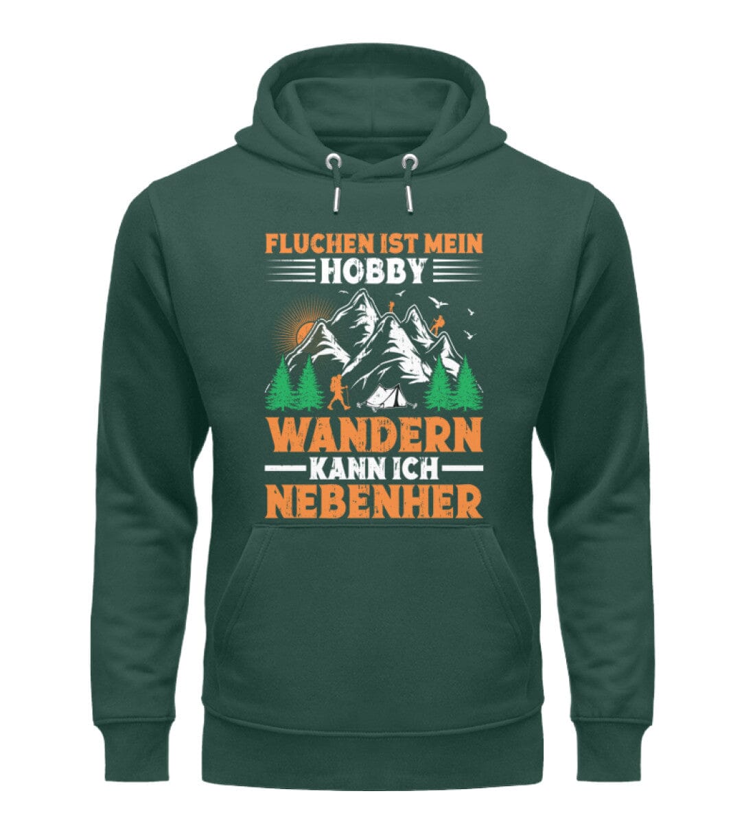 Fluchen mein Hobby wandern nebenher - Unisex Premium Bio Hoodie Glazed Green S