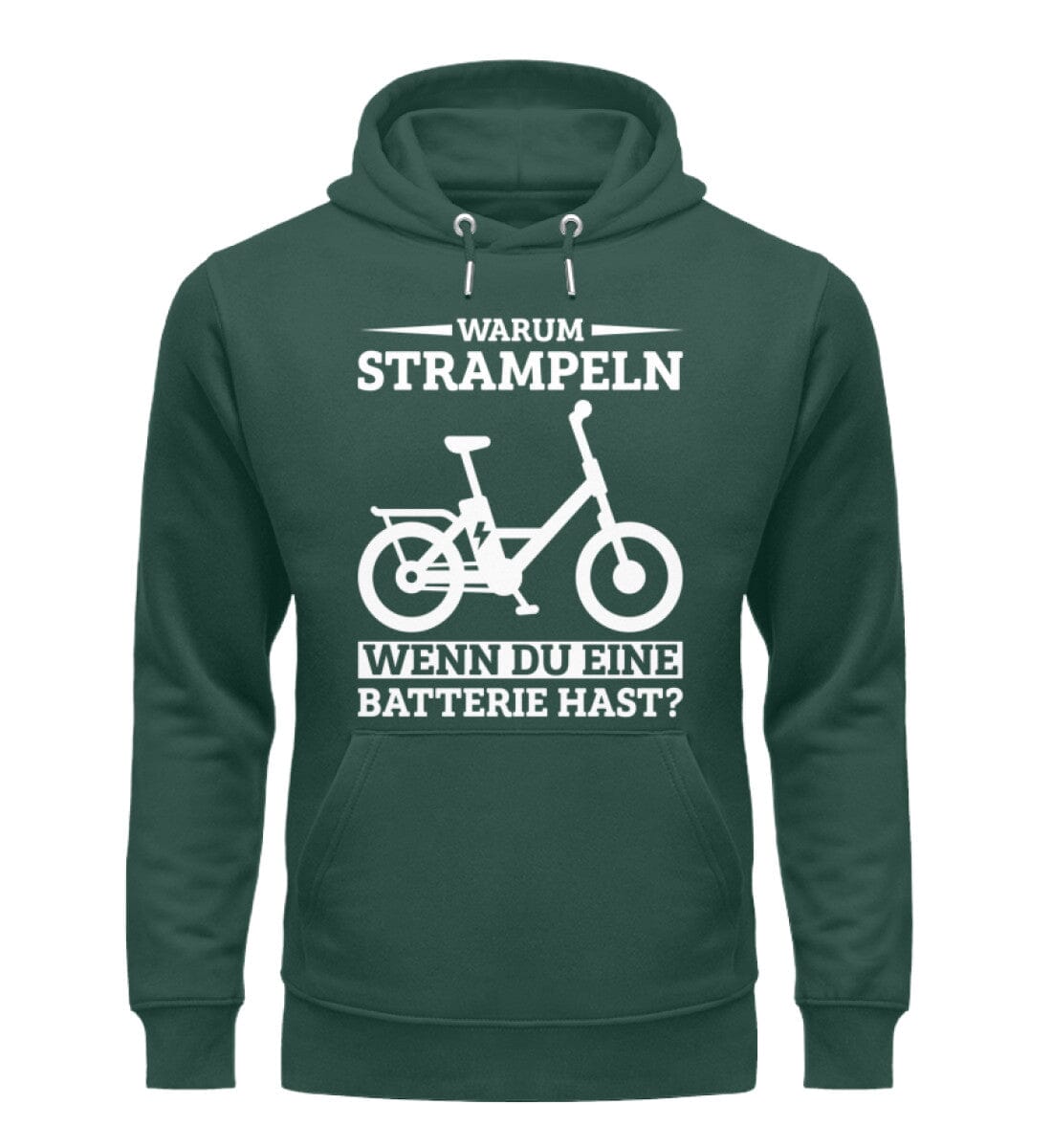 Warum Strampeln wenn du eine Batterie hast - Unisex Organic Hoodie Glazed Green S