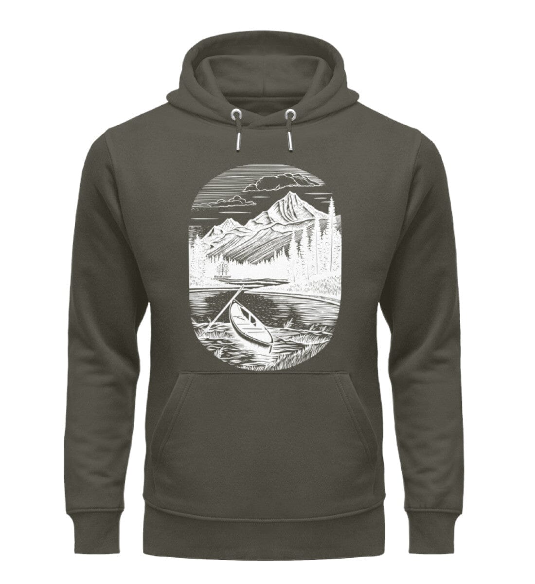 Kanu in der Wildnis - Unisex Premium Bio Hoodie Khaki XS