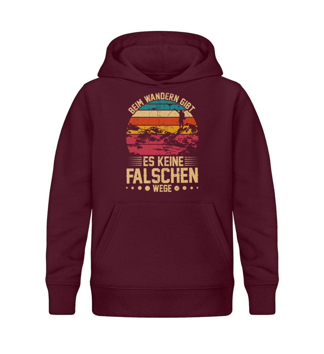 Beim Wandern gibt es keine falschen Wege - Kinder Bio Hoodie Burgundy 12/14 (152/164)