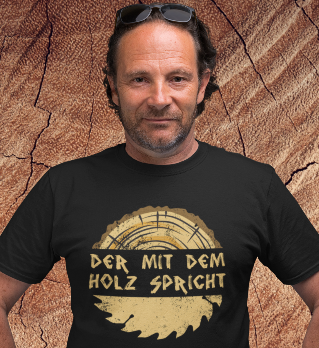 Der mit dem Holz spricht T-Shirt Männer verschiedene Farben und in Großen Größen XS-5XL - Waldkumpel