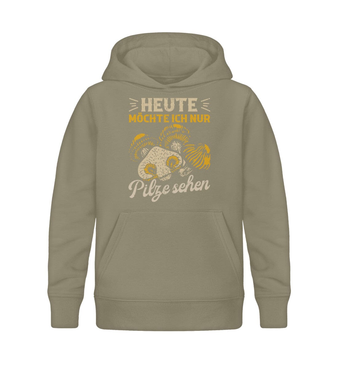 Heute möchte ich nur Pilze sehen - Kinder Bio Hoodie Khaki 12/14 (152/164)