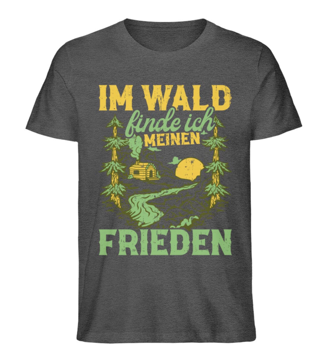 Im Wald finde ich meinen Frieden - Unisex Premium Bio Shirt Dark Heather Grey S