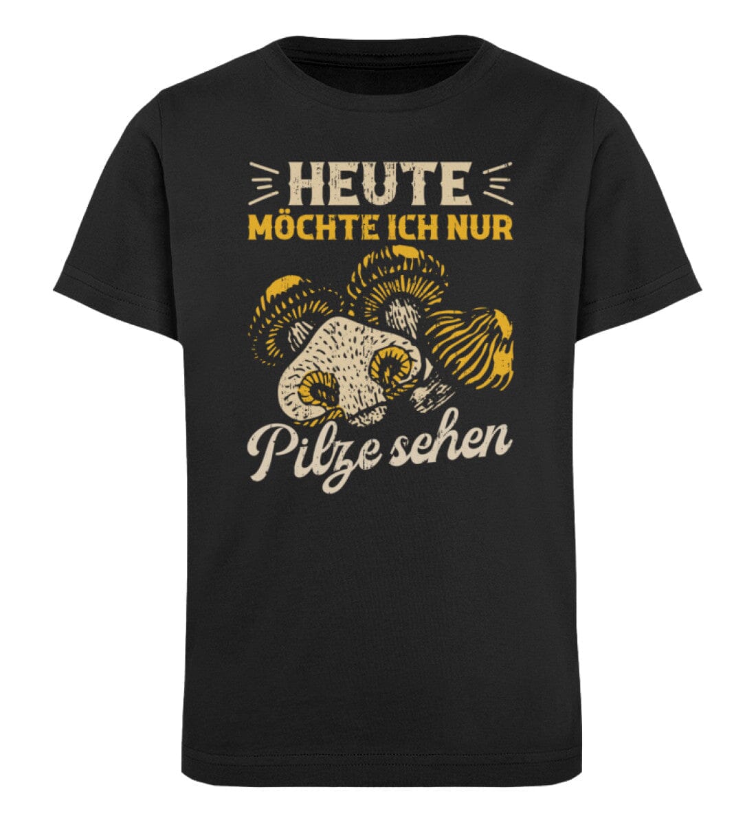 Heute möchte ich nur Pilze sehen - Kinder Bio Shirt Black 12/14 (152/164)