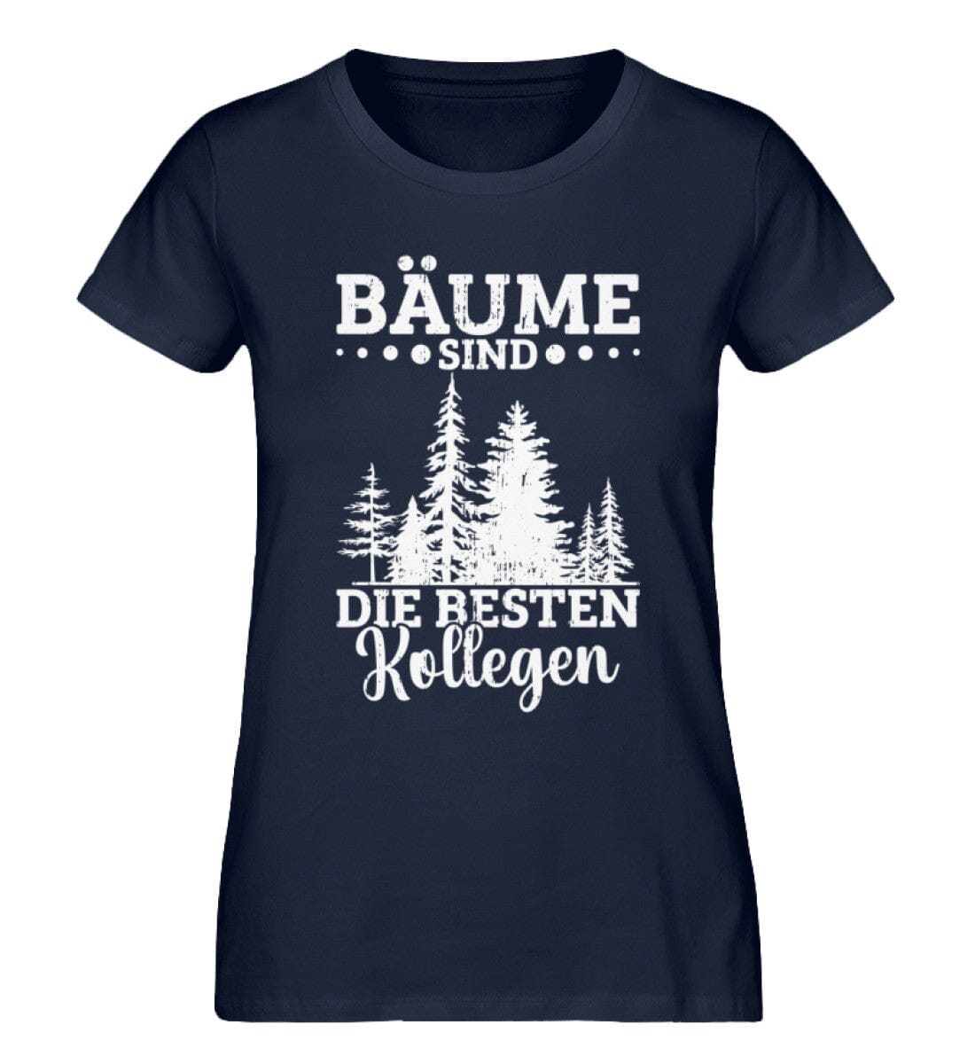 Bäume sind die besten Kollegen - Damen Premium Organic Shirt French Navy XS