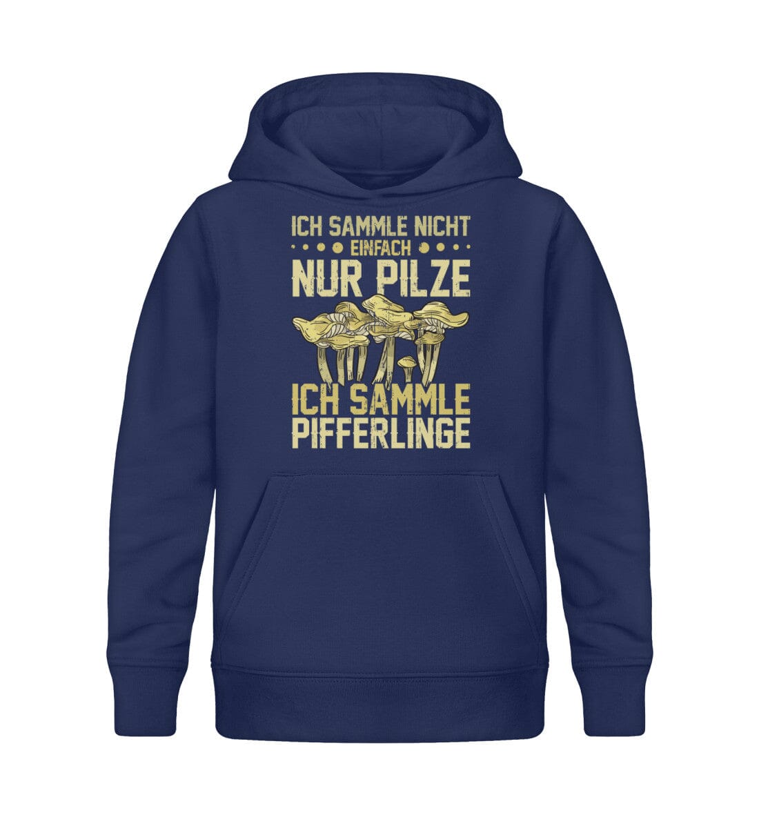 Ich sammle Pfifferlinge - Kinder Bio Hoodie French Navy 12/14 (152/164)