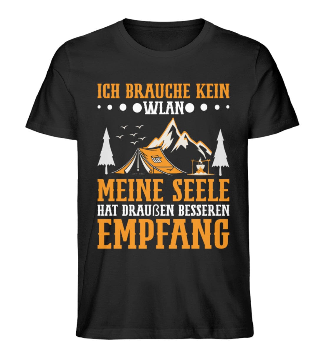 Brauche kein WLAN meine Seele hat draußen Empfang - Unisex Premium Bio Shirt Black XS
