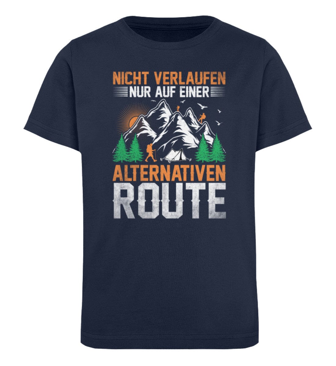 Nicht verlaufen nur auf alternativen Route - Kinder Bio Shirt French Navy 12/14 (152/164)