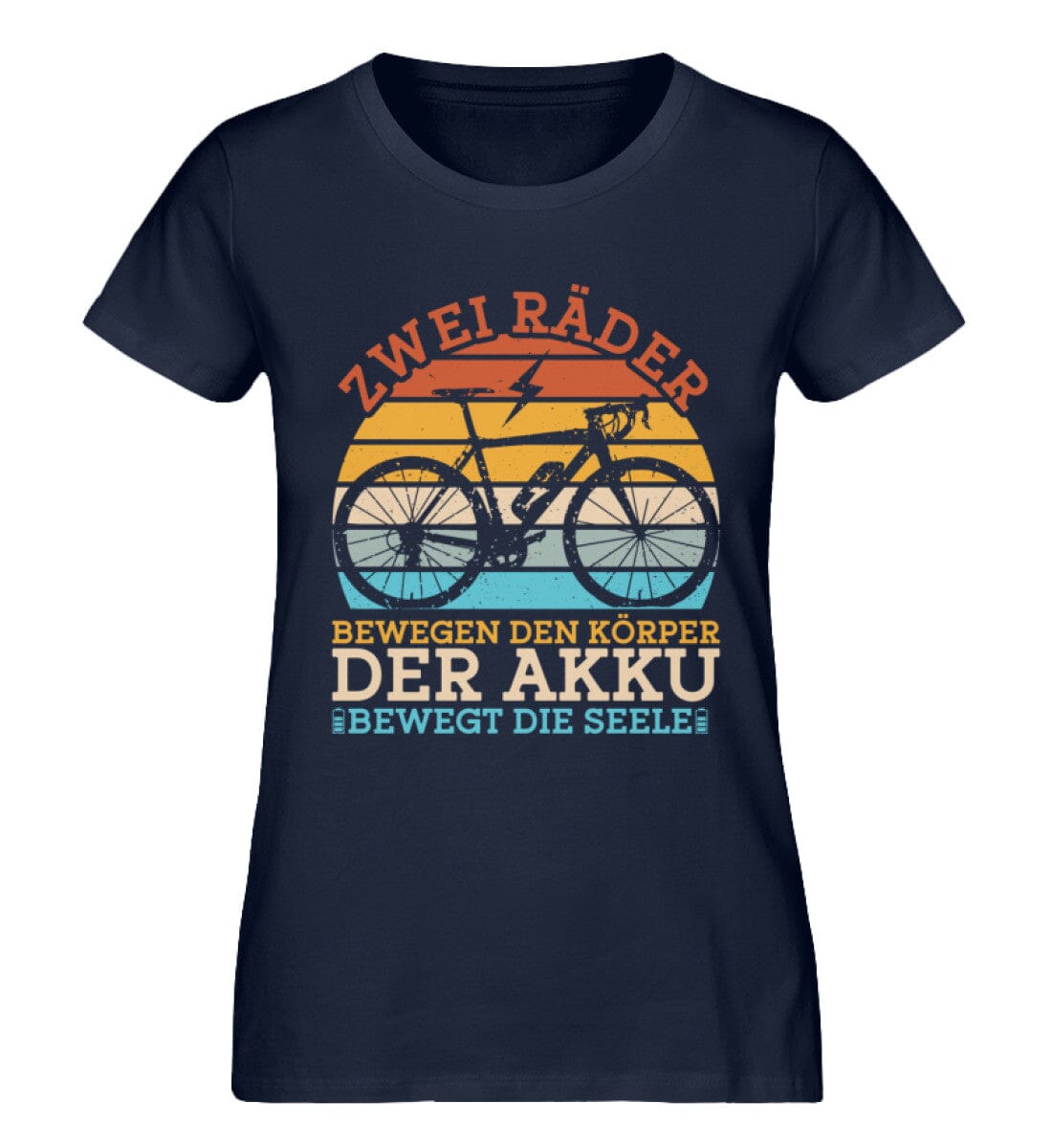 Räder bewegen den Körper Akku die Seele - Damen Premium Bio Shirt French Navy XS