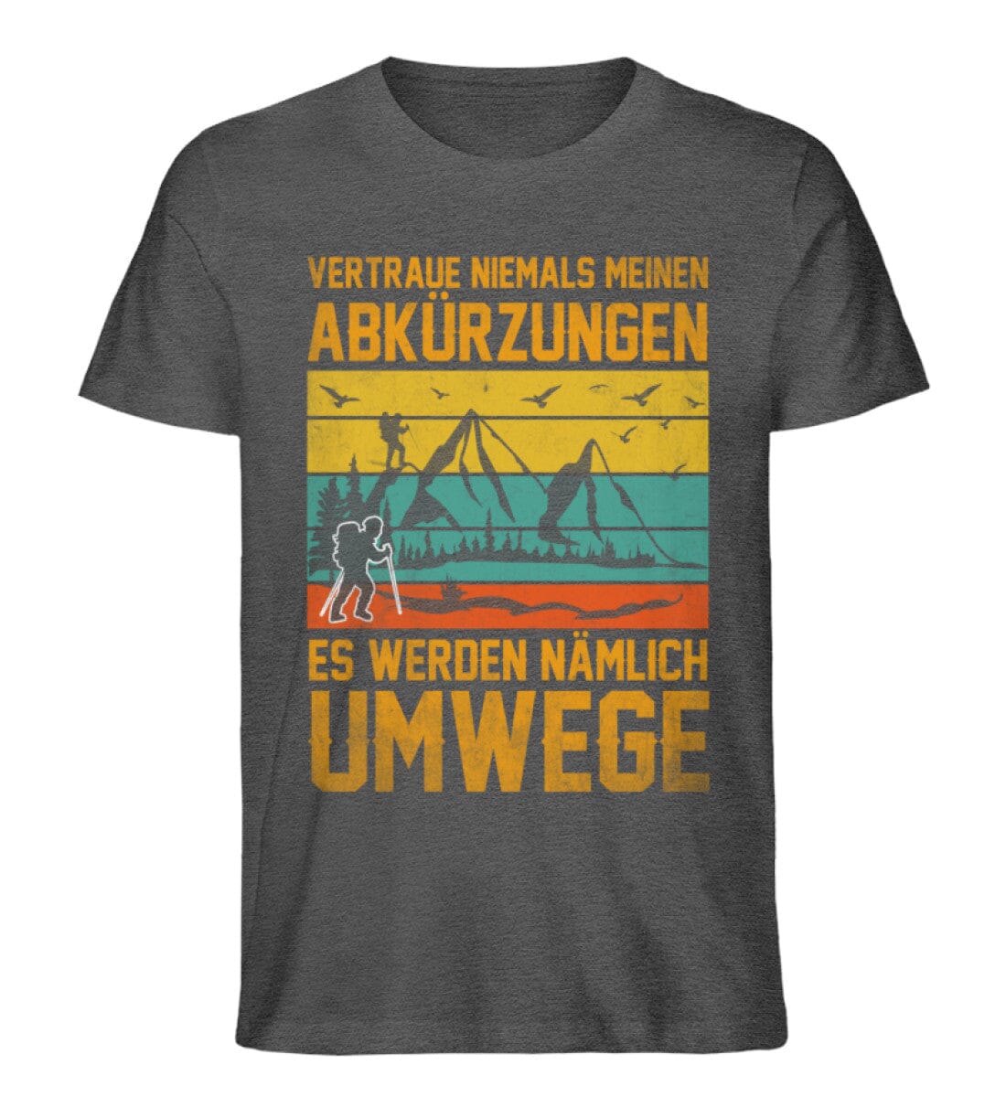 Vertraue niemals meinen Abkürzungen - Unisex Premium Bio Shirt Dark Heather Grey S