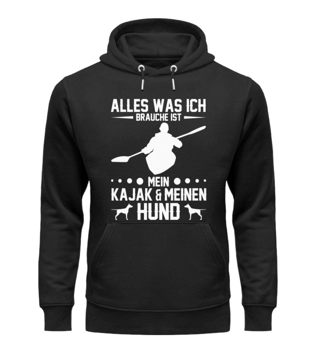 Ich brauche mein Kajak und meinen Hund - Unisex Premium Bio Hoodie Black XS