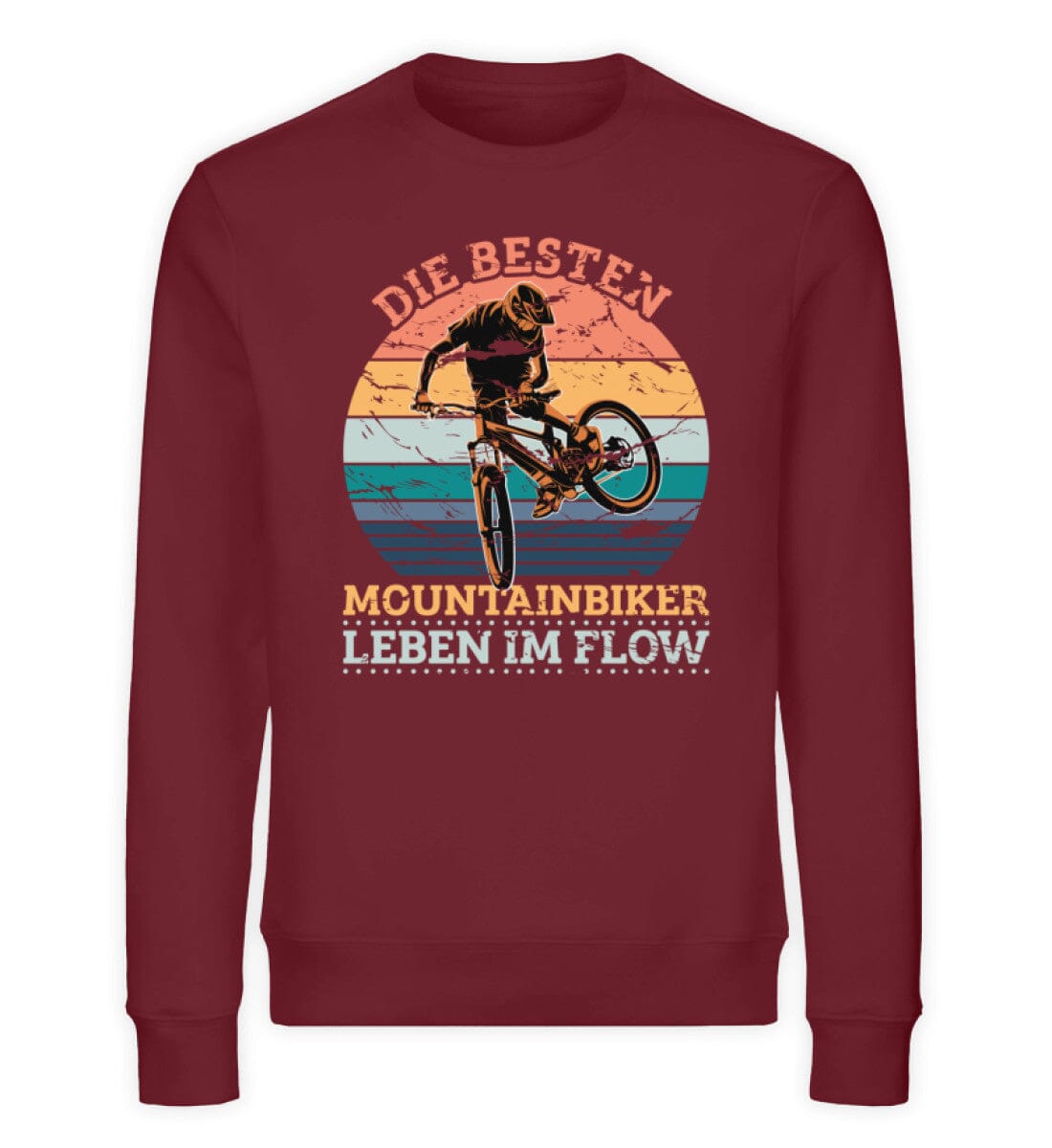 Die besten Mountainbiker leben im Flow - Unisex Bio Sweatshirt Burgundy S
