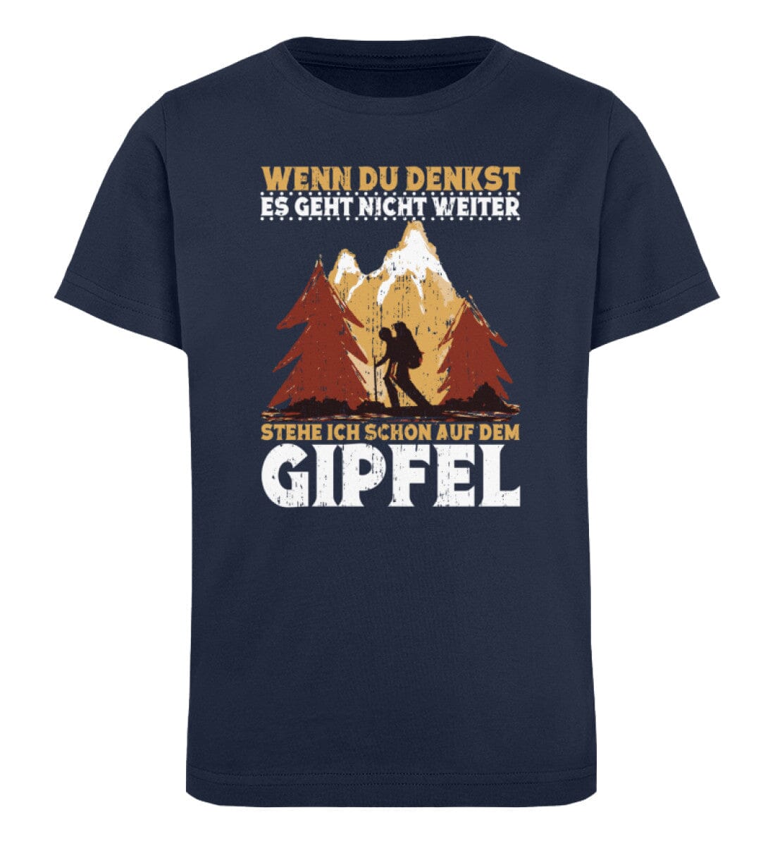 Ich stehe schon auf dem Gipfel - Kinder Bio Shirt French Navy 12/14 (152/164)