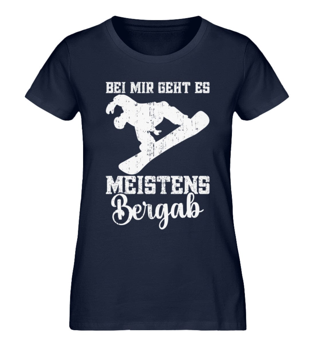 Bei mir geht es meistens Bergab Snowboard - Damen Premium Organic Shirt French Navy XS