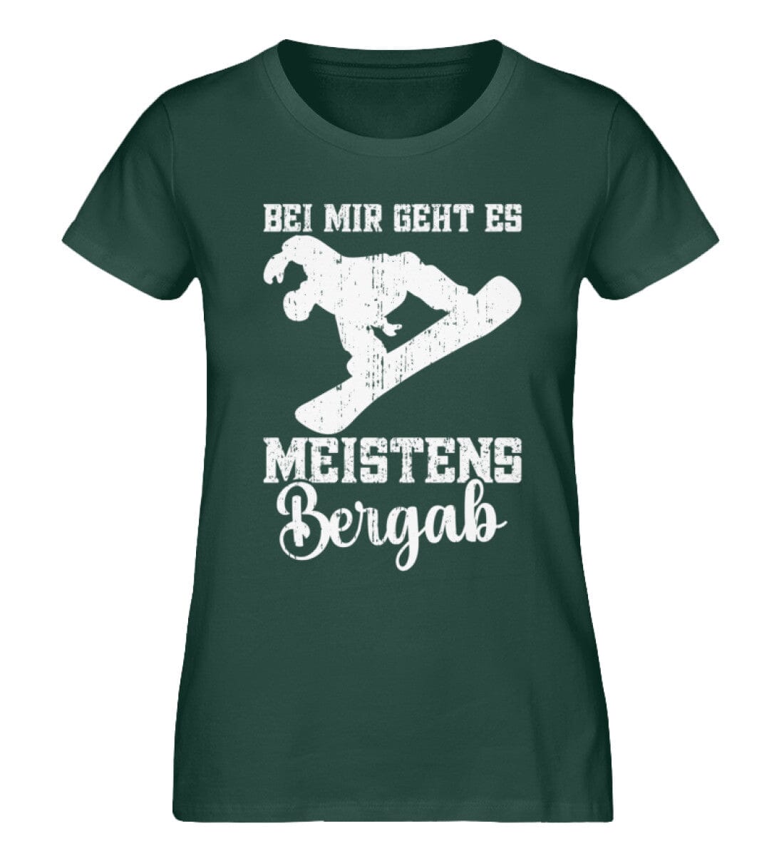 Bei mir geht es meistens Bergab Snowboard - Damen Premium Organic Shirt Glazed Green S