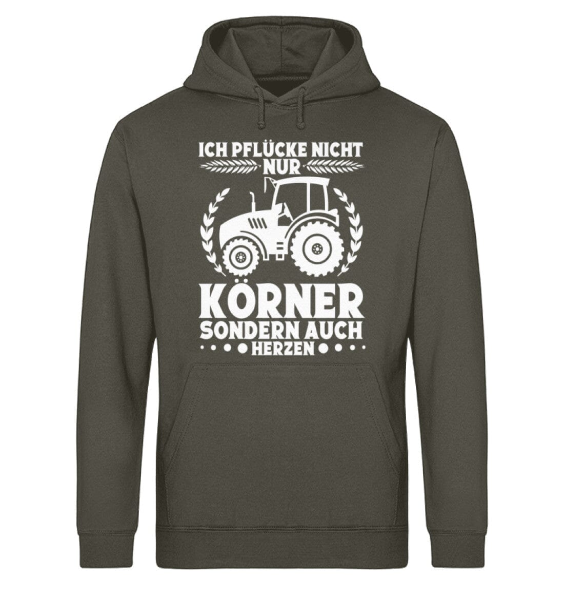 Ich pflücke Körner und Herzen - Unisex Bio Hoodie Khaki S