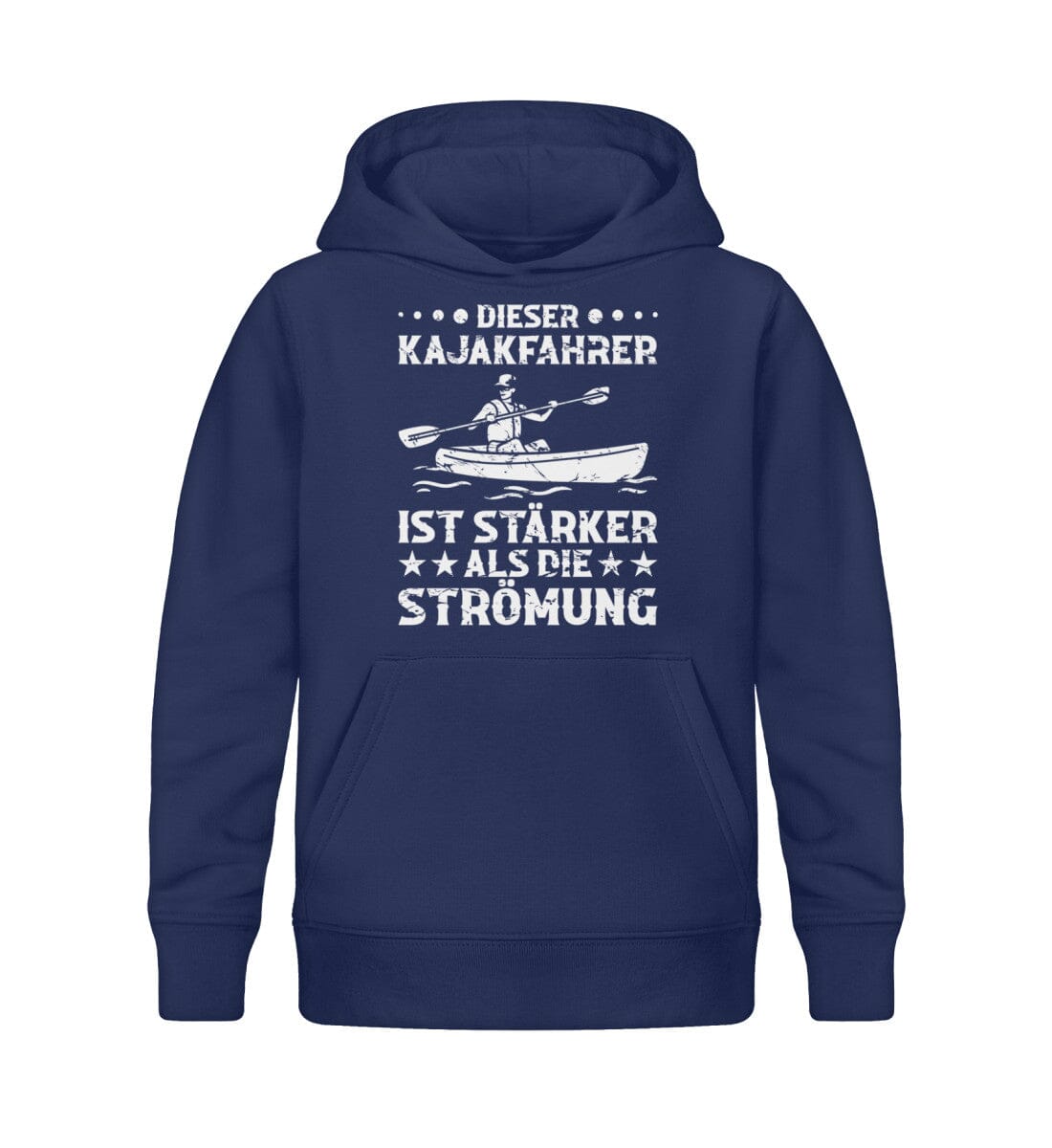 Kajakfahrer ist stärker als die Strömung - Kinder Bio Hoodie French Navy 12/14 (152/164)