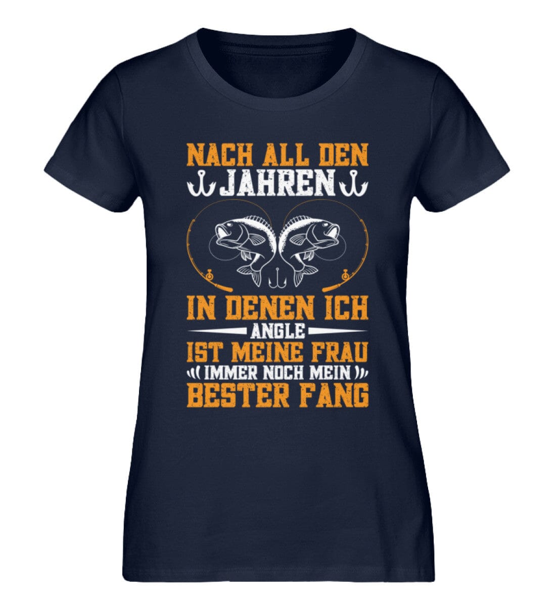 Meine Frau ist mein bester Fang - Damen Premium Bio Shirt French Navy XS