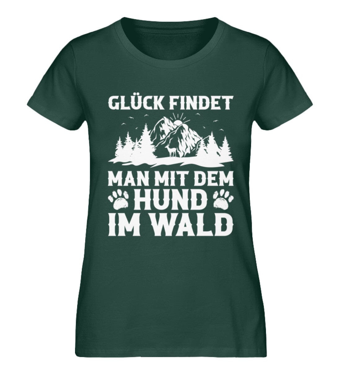 Glück findet man mit dem Hund im Wald - Damen Premium Bio Shirt Glazed Green S