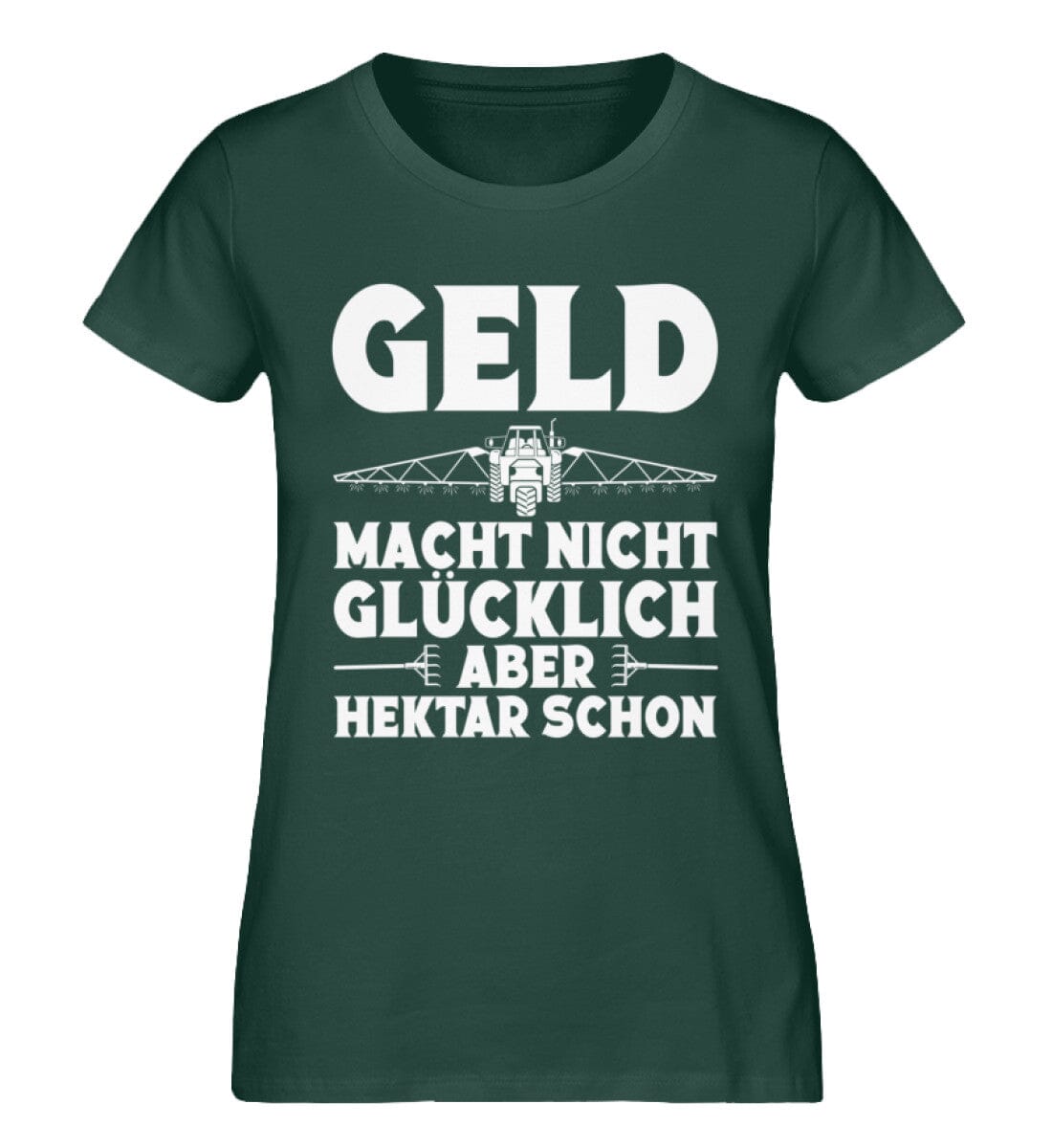 Geld macht nicht glücklich aber Hektar - Damen Premium Bio Shirt Glazed Green S
