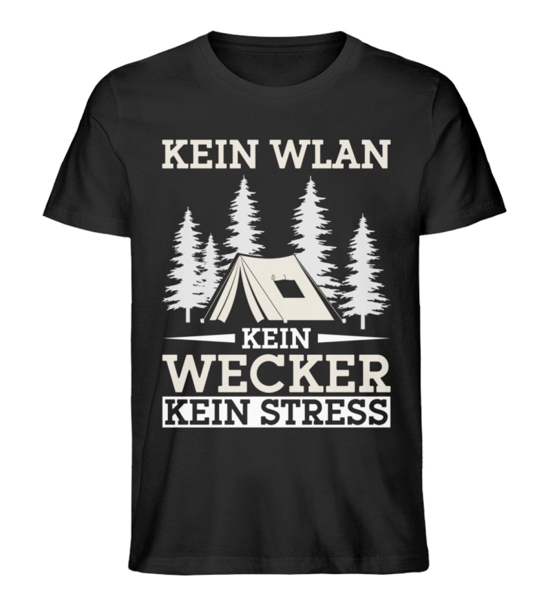 Kein WLAN kein Wecker kein Stress - Unisex Premium Bio Shirt Black XS