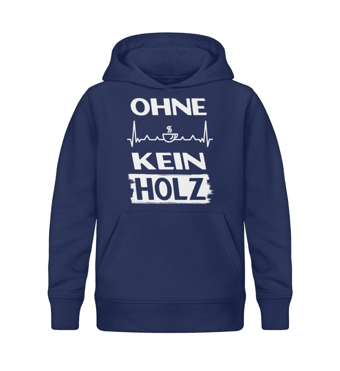 Ohne Kaffee kein Holz - Kinder Bio Hoodie French Navy 12/14 (152/164)