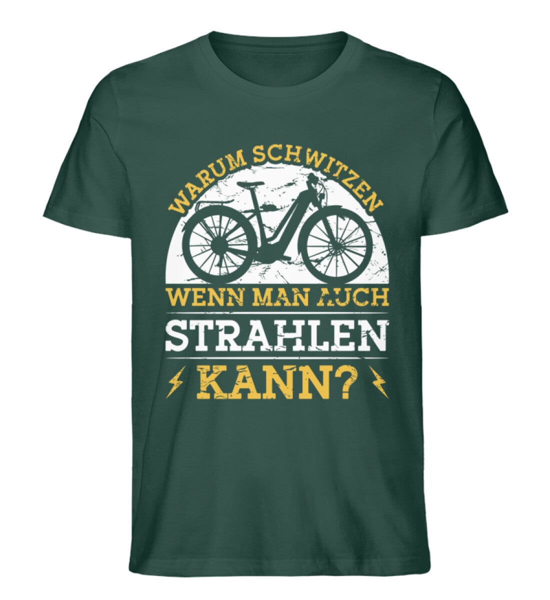 Warum schwitzen wenn man strahlen kann - Unisex Premium Bio Shirt Glazed Green S