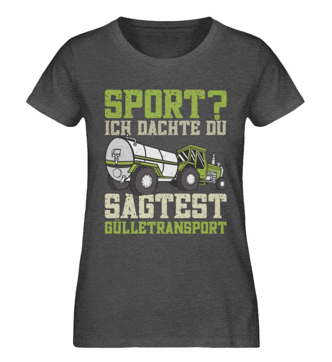 Sport ich dachte du sagtest Gülletransport - Damen Premium Bio Shirt Dark Heather Grey XS