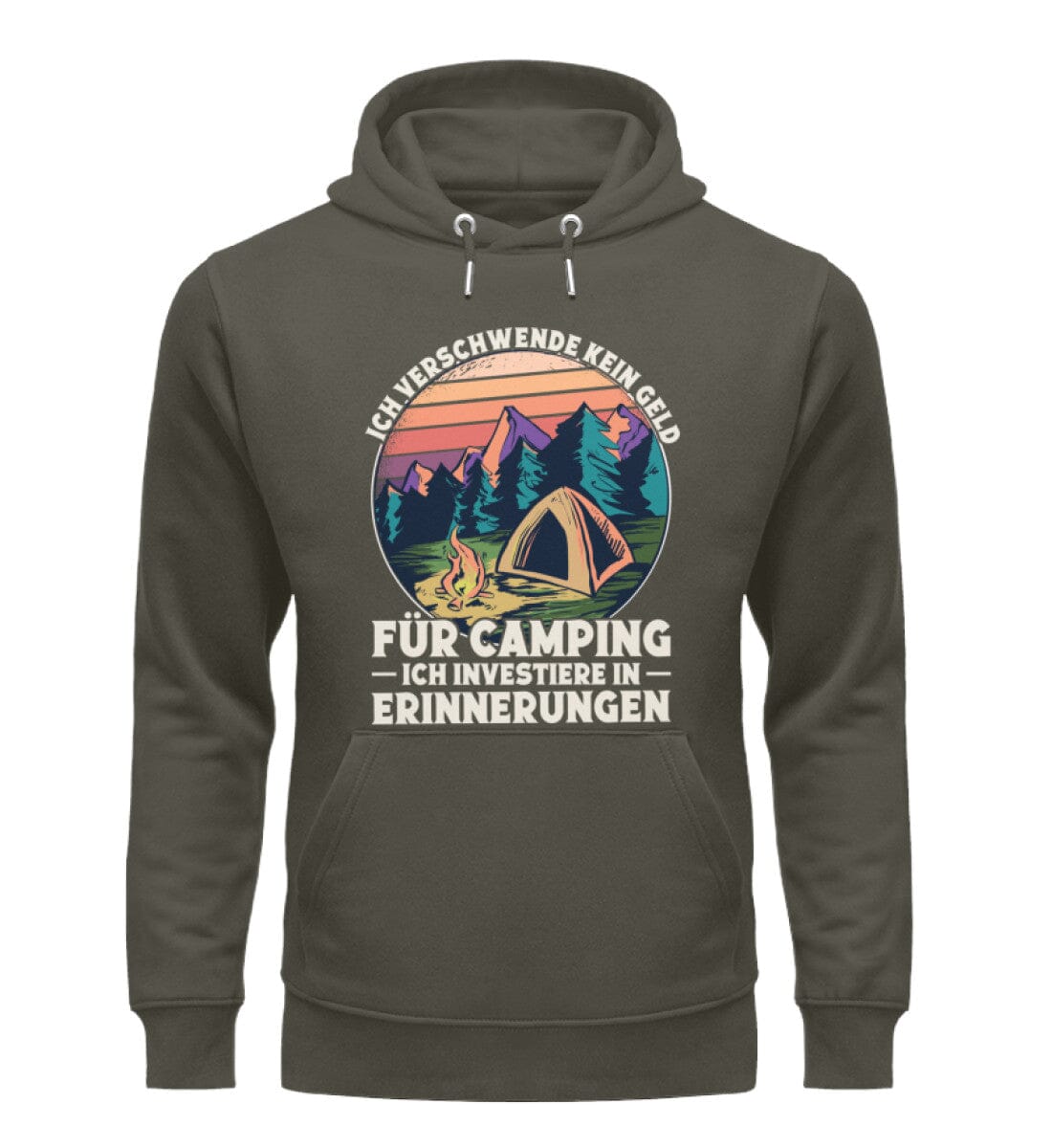 Ich investiere in Erinnerungen Camping - Unisex Premium Bio Hoodie Khaki XS