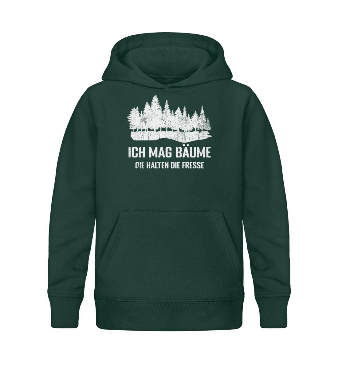 Bäume halten die Fresse RÜCKENDRUCK - Kinder Bio Hoodie Glazed Green 12/14 (152/164)