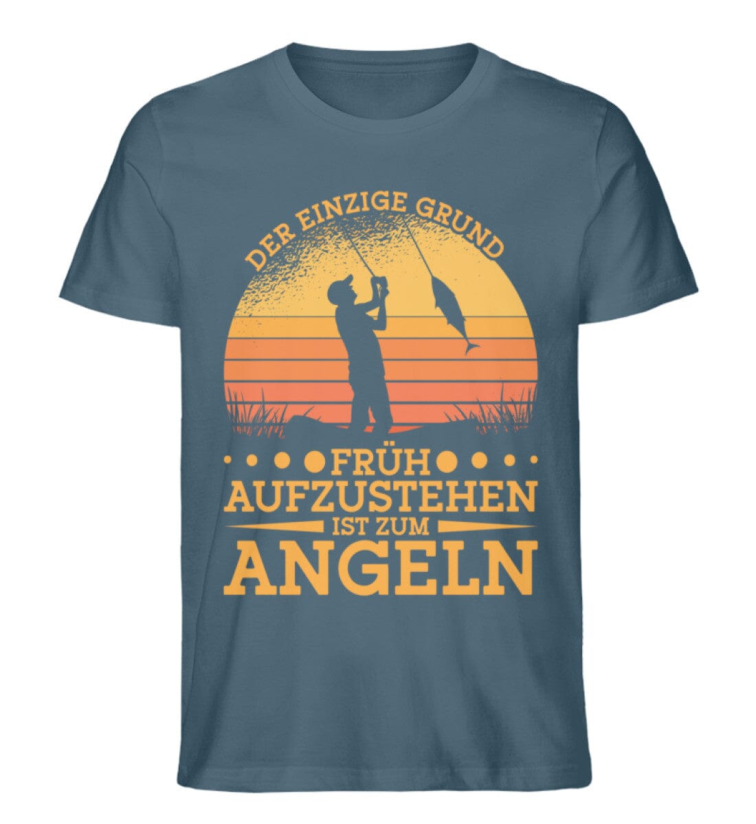 Einzige Grund früh aufzustehen zum Angeln - Unisex Premium Bio Shirt Stargazer S
