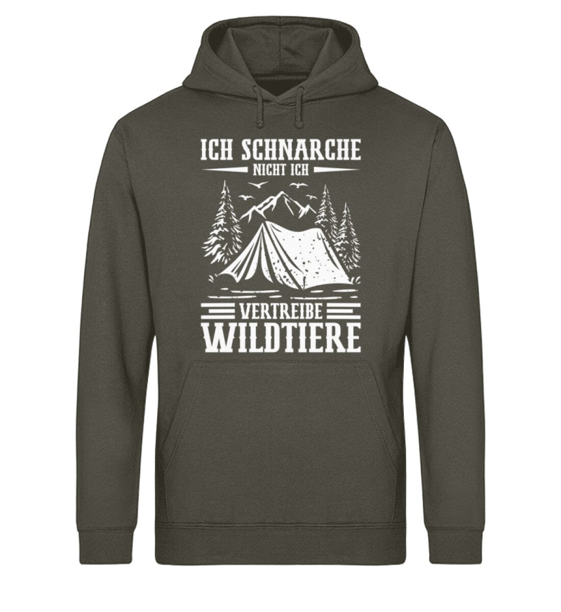Schnarche nicht vertreibe Wildtiere - Unisex Bio Hoodie Khaki S