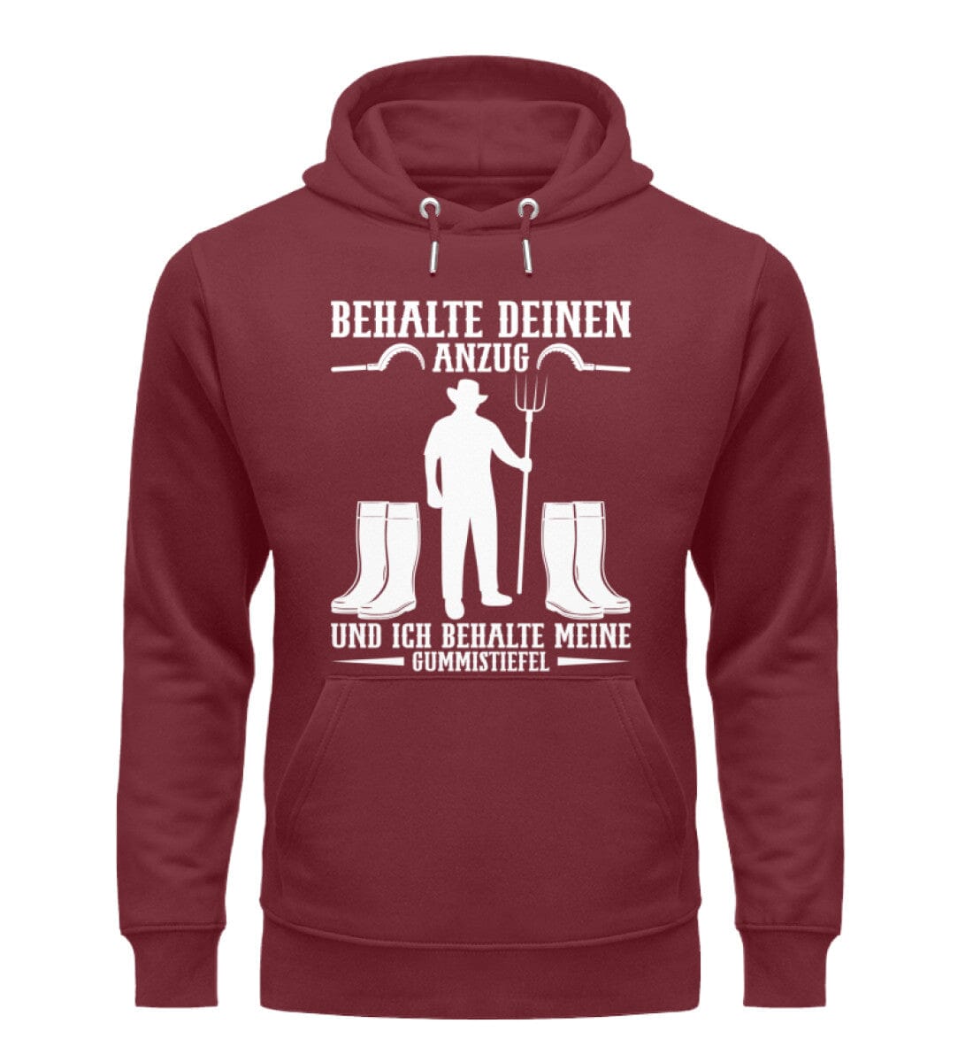 Behalte deinen Anzug und ich Gummistiefel - Unisex Organic Hoodie Burgundy S
