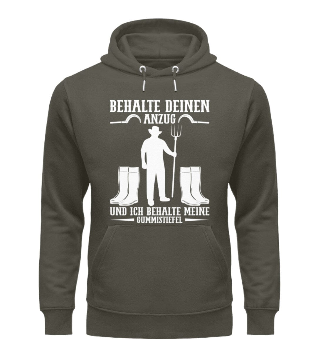 Behalte deinen Anzug und ich Gummistiefel - Unisex Organic Hoodie Khaki XS