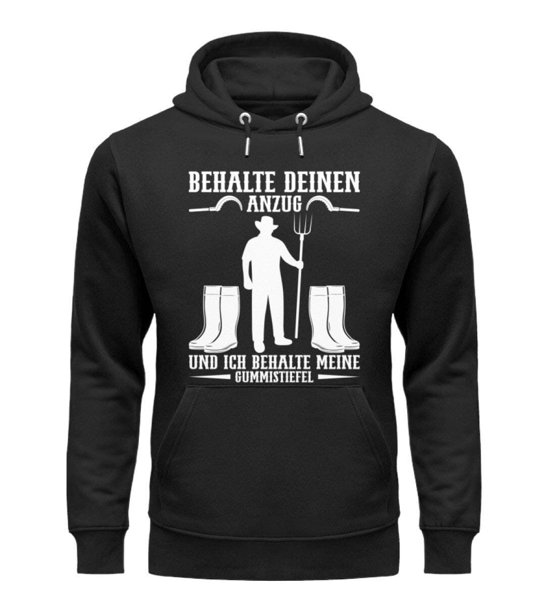Behalte deinen Anzug und ich Gummistiefel - Unisex Organic Hoodie Black XS