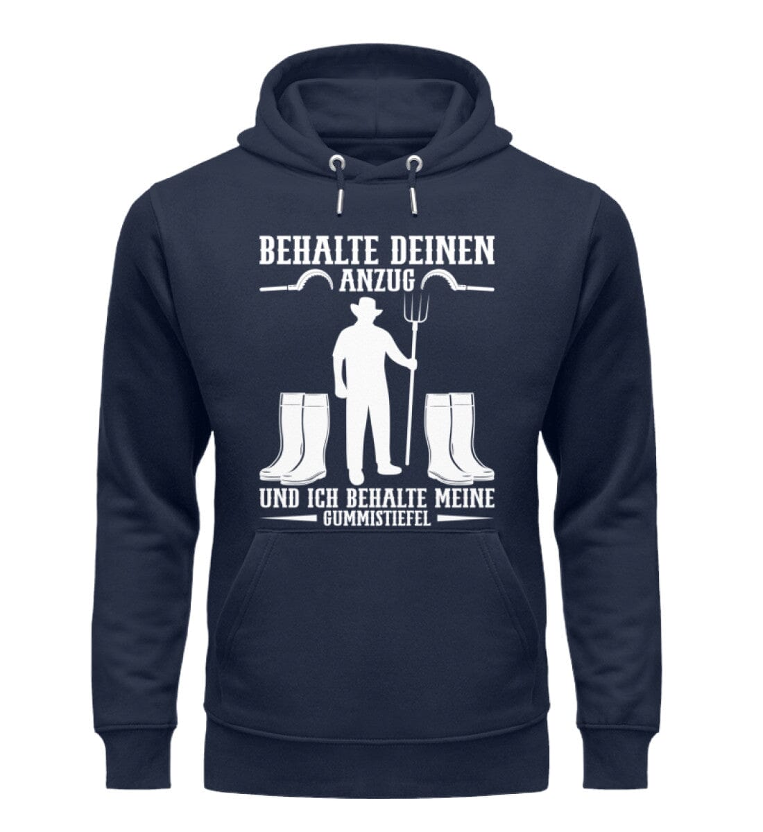Behalte deinen Anzug und ich Gummistiefel - Unisex Organic Hoodie French Navy XS