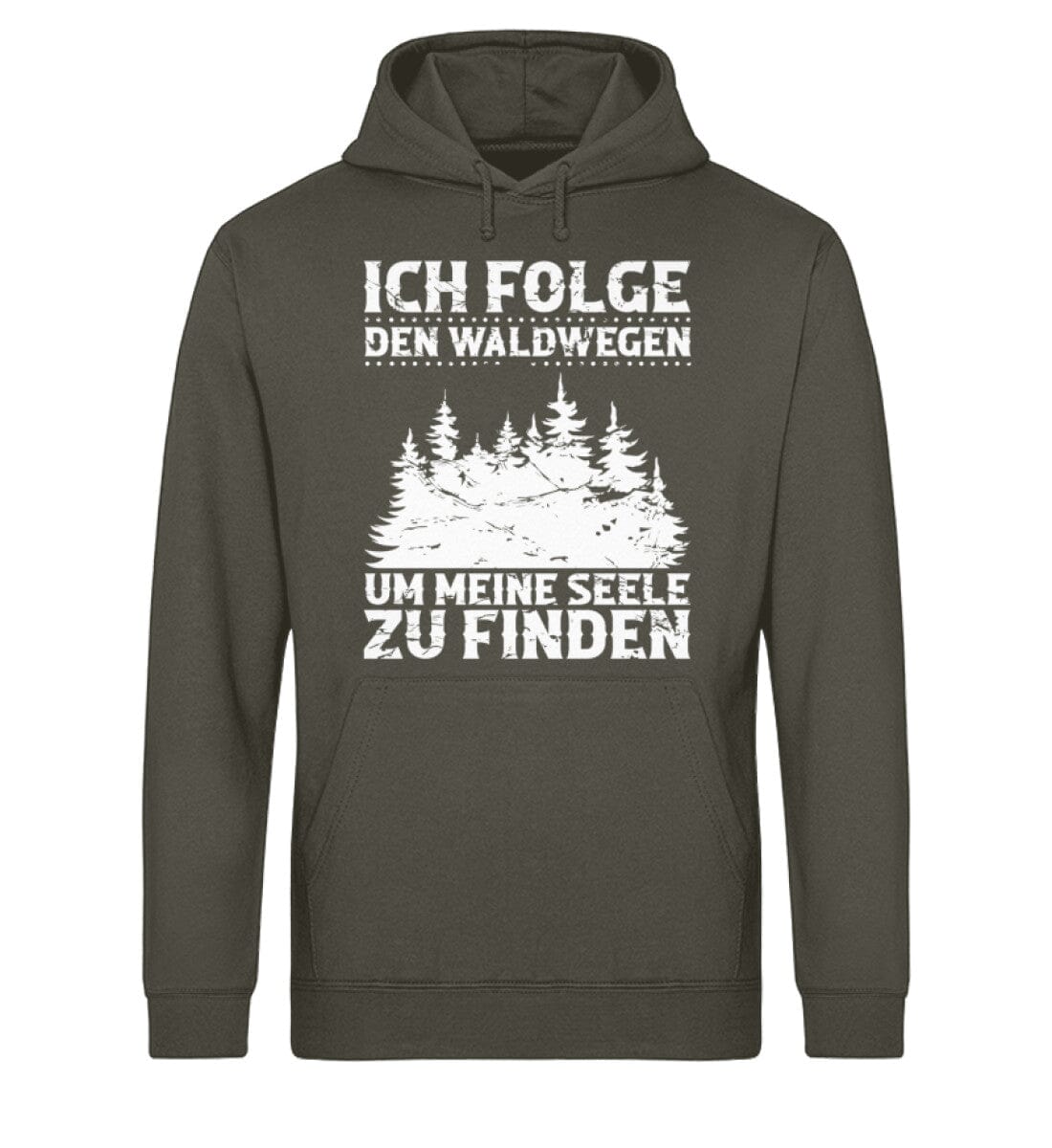 Ich folge den Waldwegen um meine Seele zu finden - Unisex Bio Hoodie Khaki S