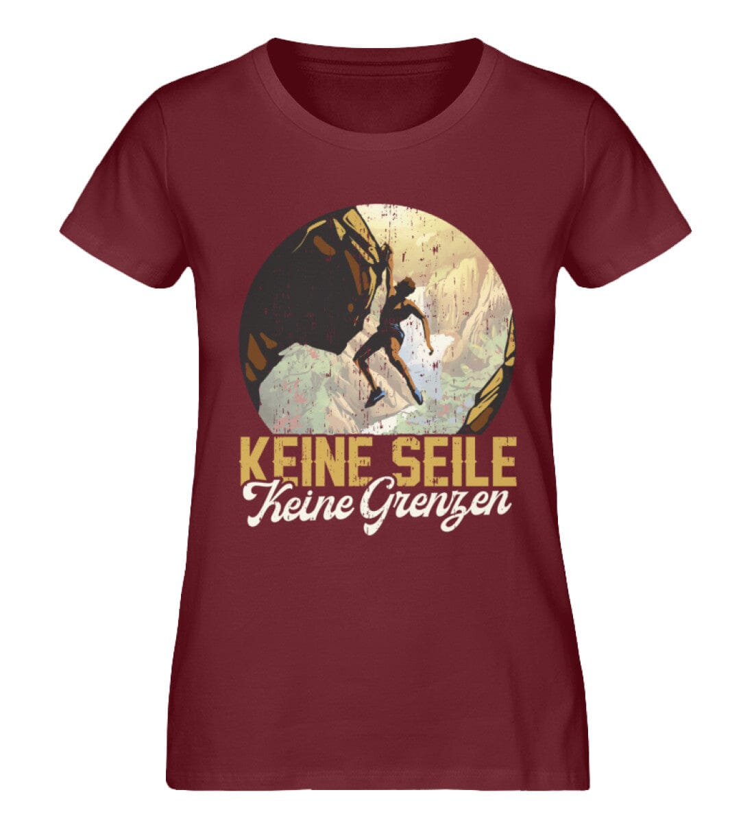 Keine Seile Keine Grenzen - Damen Premium Bio Shirt Burgundy XS