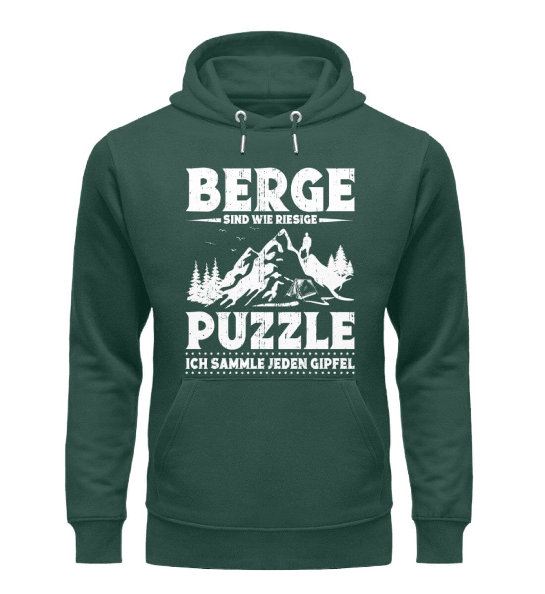 Berge sind wie riesige Puzzle - Unisex Premium Bio Hoodie Glazed Green S