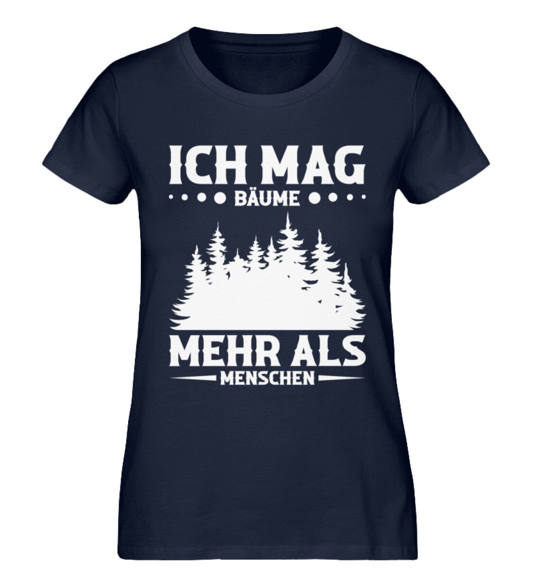 Ich mag Bäume mehr als Menschen - Damen Premium Bio Shirt French Navy XS