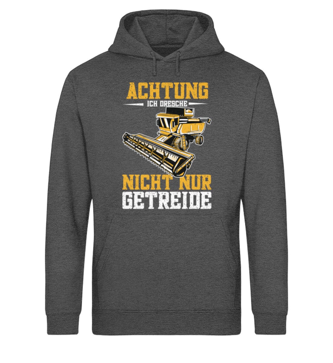 Achtung ich dresche nicht nur Getreide - Unisex Bio Hoodie Dark Heather Grey XS