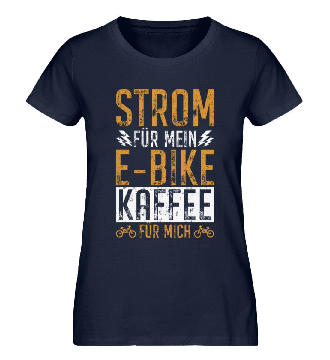 Strom für mein E-Bike Kaffee für mich - Damen Premium Bio Shirt French Navy XS